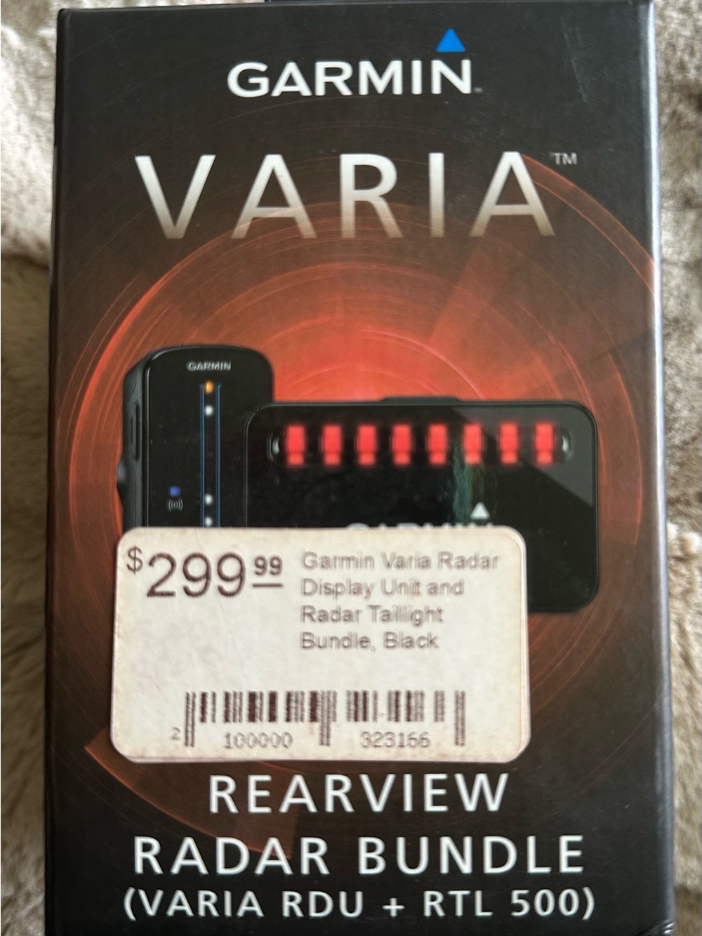 Garmin GPS Device Packaging with Black and Orange Display Graphics